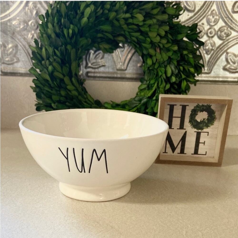 RAE DUNN Graphic 'YUM' Cereal, Ice Cream, Bowl from the Artisan Collection